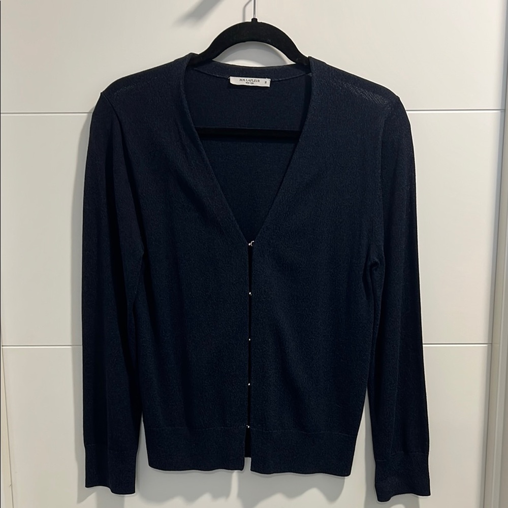 MM Lafleur Navy Blue Eyelet Button-Up Cardigan.🌺